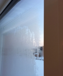 窓の外が凍結