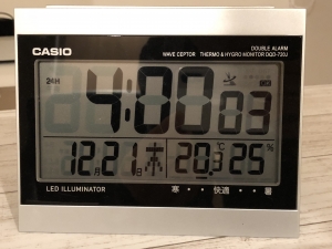 外気温-15℃朝4時の室温