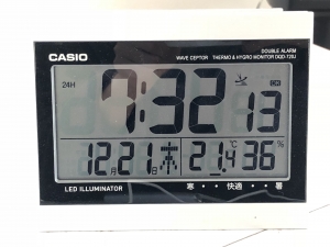 外気温-15℃朝7時30の室温